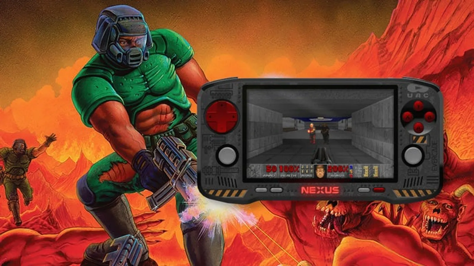 Evercade Nexus: Neuer Retro-Handheld erscheint in limitierter Doom Edition